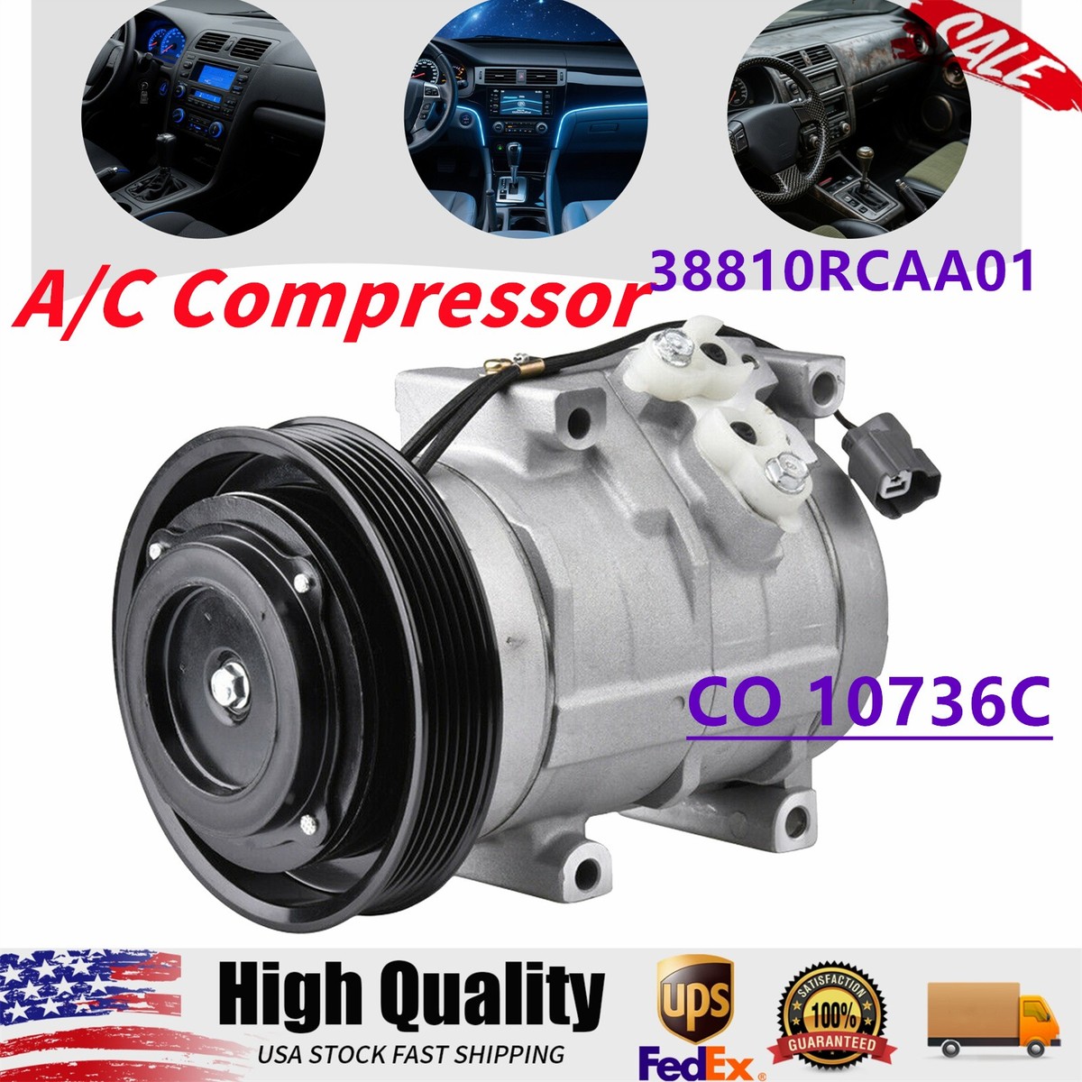 For Honda Odyssey 3.5L 2005 2006 2007 A/C Compressor w/ Clutch Kit