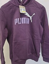 Puma Women's Essential Logo Fleece Hoodie Midnight Plum Size M