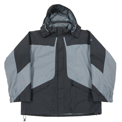 Helly Hansen Hooded Jacket Parka Mens XL, Colorblocked Black/Grey Nylon Shell