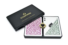 Copag Poker Size Regular Index 1546 Playing Cards (Green Burgundy Setup) New