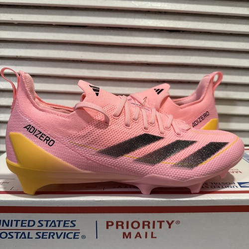 New Adidas Adizero Primeknit Electric+ Football Cleats Pink Men’s Size 10 IF1566 - 第 1/8 張圖片