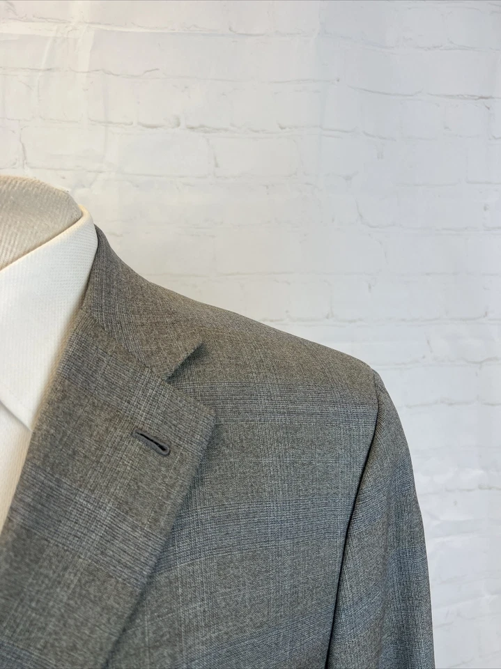 Blazer de lana a cuadros gris azul Isaia de SUPER 120'S 44L $4,195 para hombre Foto 2 de 4