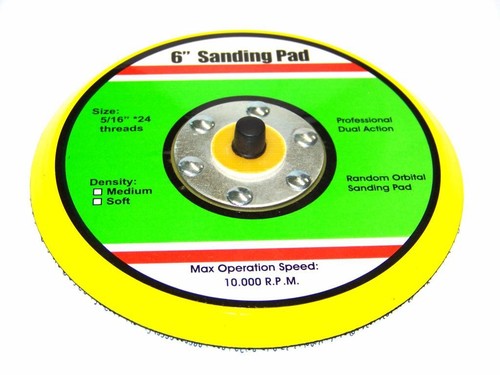 3 pcs 6" hook & loop face sanding pad for da sander orbital dual action random - Picture 1 of 2