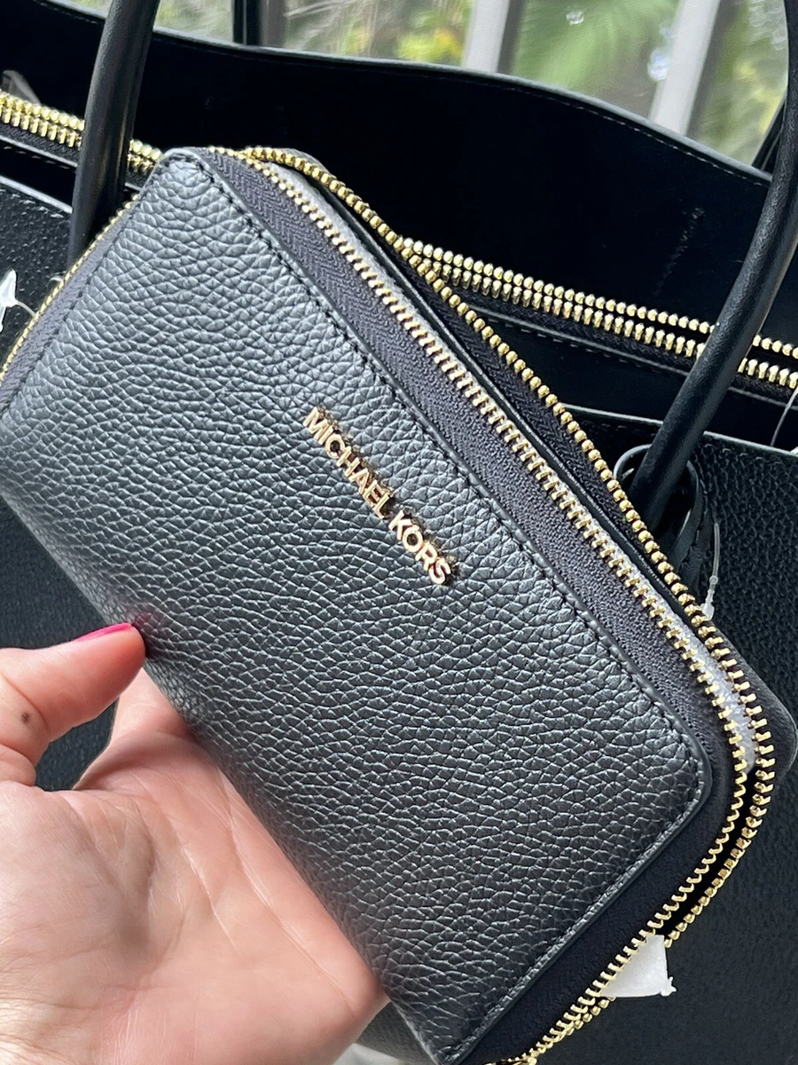 Michael kors black and gold wallet discount