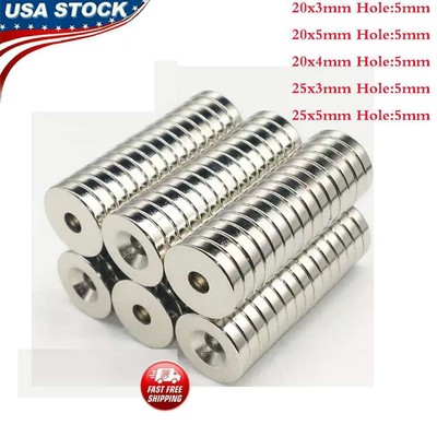 5mm Hole Thicker Strong Magnets Countersunk Ring Large Rare Earth Neodymium Lot