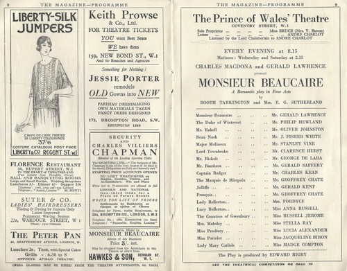 1924 Prince of Wales' Theatre Programme Monsieur Beaucaire London England - Picture 3 of 8