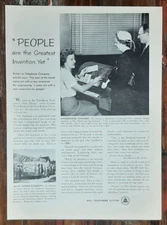 1956 Bell Vintage Print Ad Telephone System People Public Family News Article