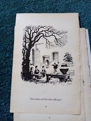 El27 Ephemera 70er Jahre Thelwell Cartoon Get a Move On I'm only a Life Peer 