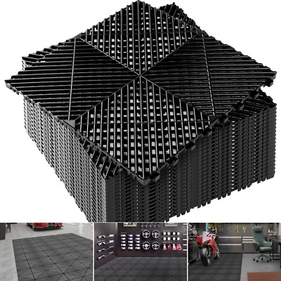0.71'' Thick Garage Flooring Tiles 20Pcs 16x16 in Interlocking Drainage Deck Mat