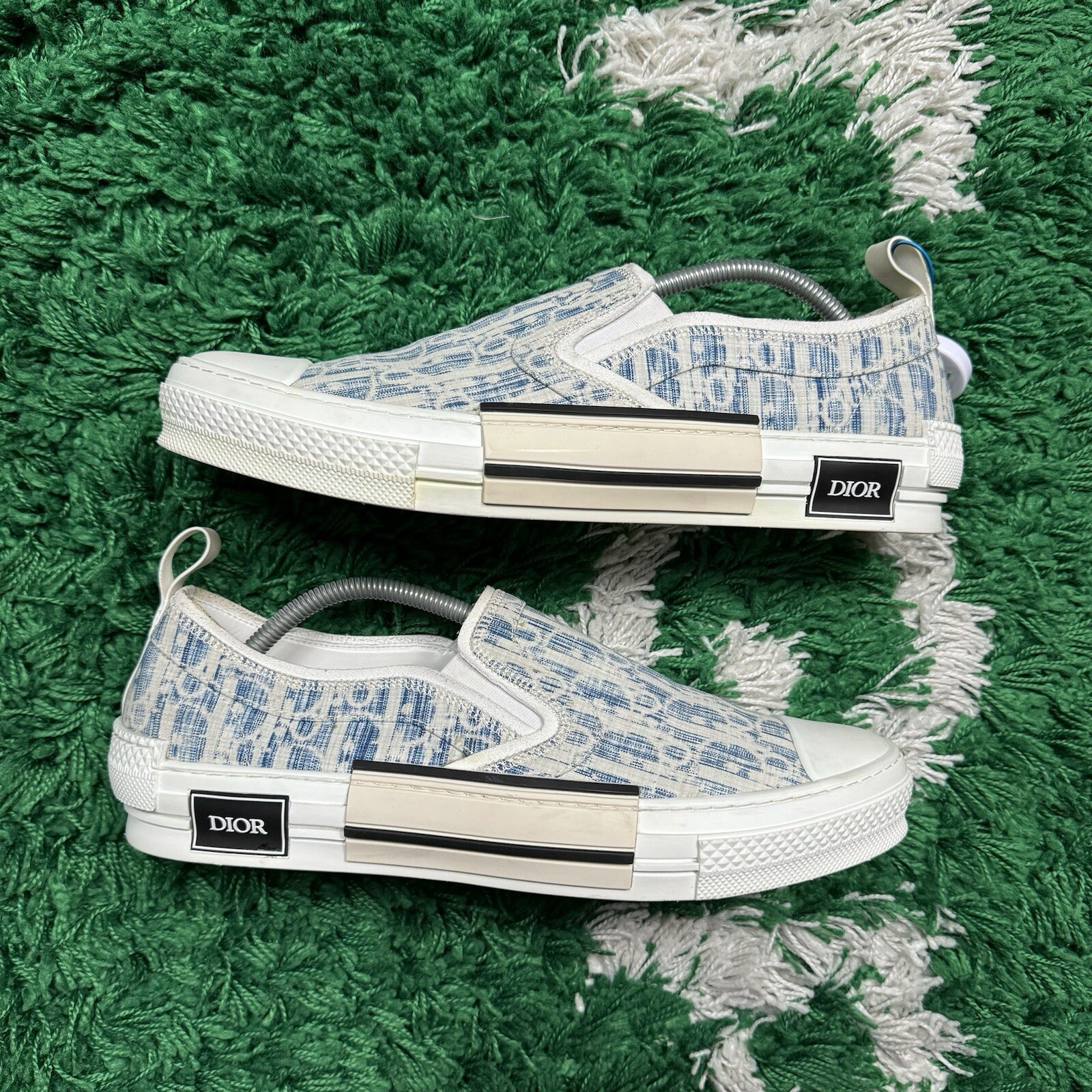 Size 12 - Dior B23 Low Slip-On Oblique Kasuri Jacquard Blue - Super Clean (45)