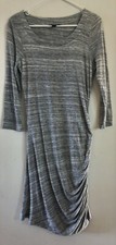 BANANA REPUBLIC Heather Gray Side Ruched Bodycon Dress - Size Small