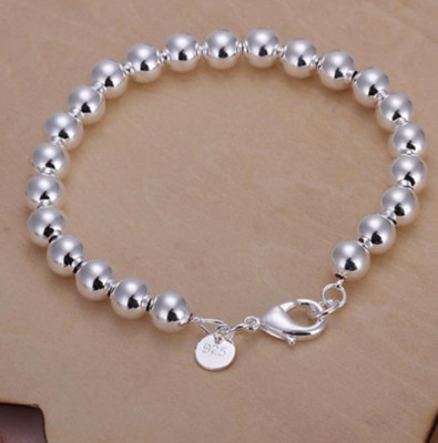 アクセサリー Silver Beaded Bracelet / Large Sterling Silver Beads Bracelet, Silver Bead Bracelet