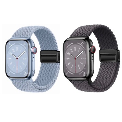 Armband für Apple Watch 2 x Band geflochten   Series 11 10 9 8 7-1 SE elastisch