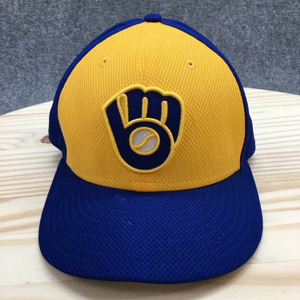 Melwaukee Brewers New Era Baseball Hat Youth Blue 7 1/8 Fitted Embroidered Logo - Image 3 of 4