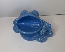 MCM Frog ceramic tooth brush/ soap holder Blue