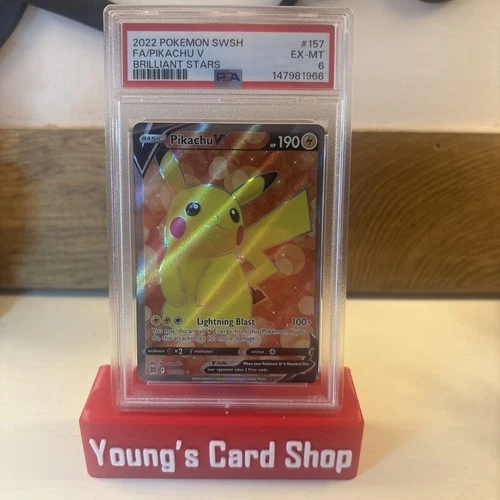 2022 Pokemon Sword & Shield Brilliant Stars #157 Pikachu V PSA 6