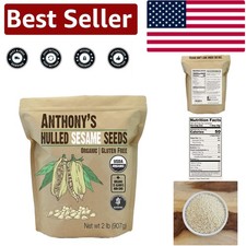 Raw White Hulled Sesame Seeds, 2 lb - Gluten Free, Packed with Antioxidants