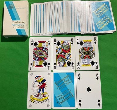 Alte Vintage * BOTSCHAFT ZIGARETTEN * Werbung Spielkarten TABAK RAUCHEN A