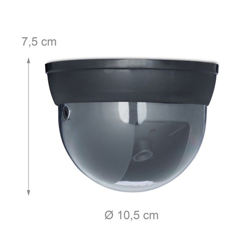 2x dummy beveiligingscamera LED - dome camera 360° - voor plafond - zwart - Afbeelding 2 van 6