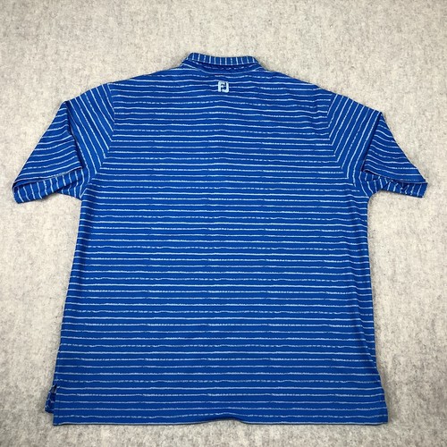 FootJoy FJ Poloshirt Herren 2XL Blau Grau Streifen Stretch Kurzarm Golf - Bild 9 von 12