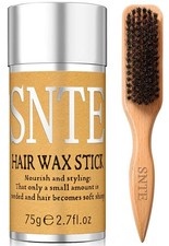 Slick Back Hair Brush, Wax Stick Set - Boar 2 Piece 5.15 Ounce , Warm