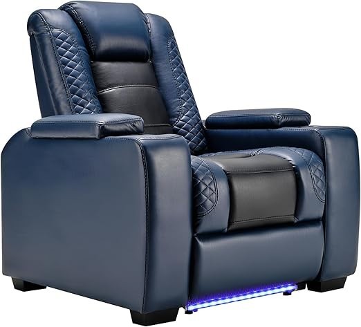 EBELLO PU Leather Home Theater Seating Electric Recliner w/ Adjustable Headrest