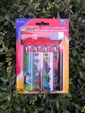 5 Pack Bic Special Edition Lighters, Gift, Cupcakes, Never Give Up