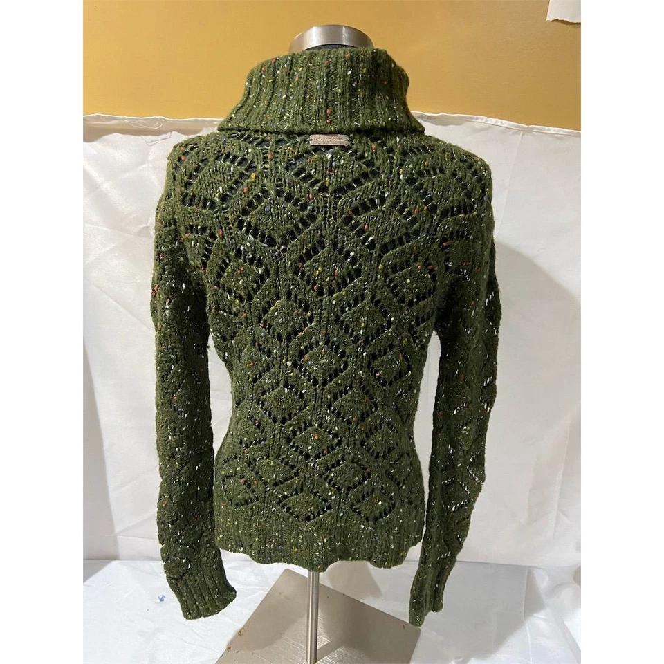Dolce & Gabbana Women's L Green Cable Knit Turtleneck Sweater Vintage - Image 3 of 4