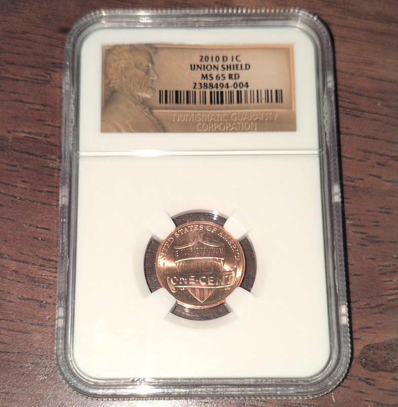 2010-D Lincoln Shield Small Cent NGC MS65 RD Union Shield Reverse 1C