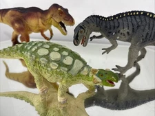Carnegie Collection Safari Acrocanthosaurus T-Rex Ankylosaurus 2001 Dinosaur Lot