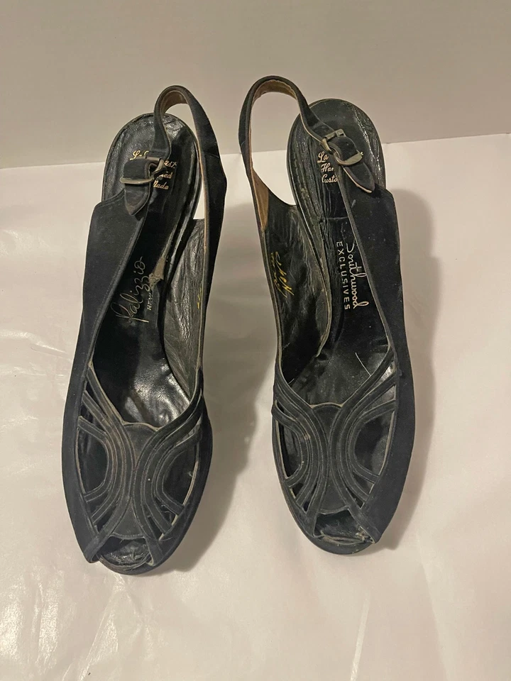 3 PAIRS VINTAGE SHOES 1930'S / 1940'S PLATFORM - Image 4 of 4