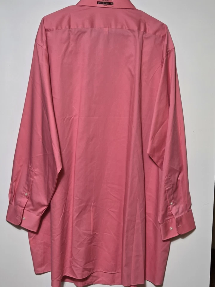 Van Heusen Men's Big & Tall Dress Shirt  Pink Flex Collar  20, 35/36 New Tags - Image 3 of 3