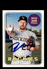 Signed Baseball Card Auto Bryan Shaw 2018 Topps Heritage #571 Colorado Rockies