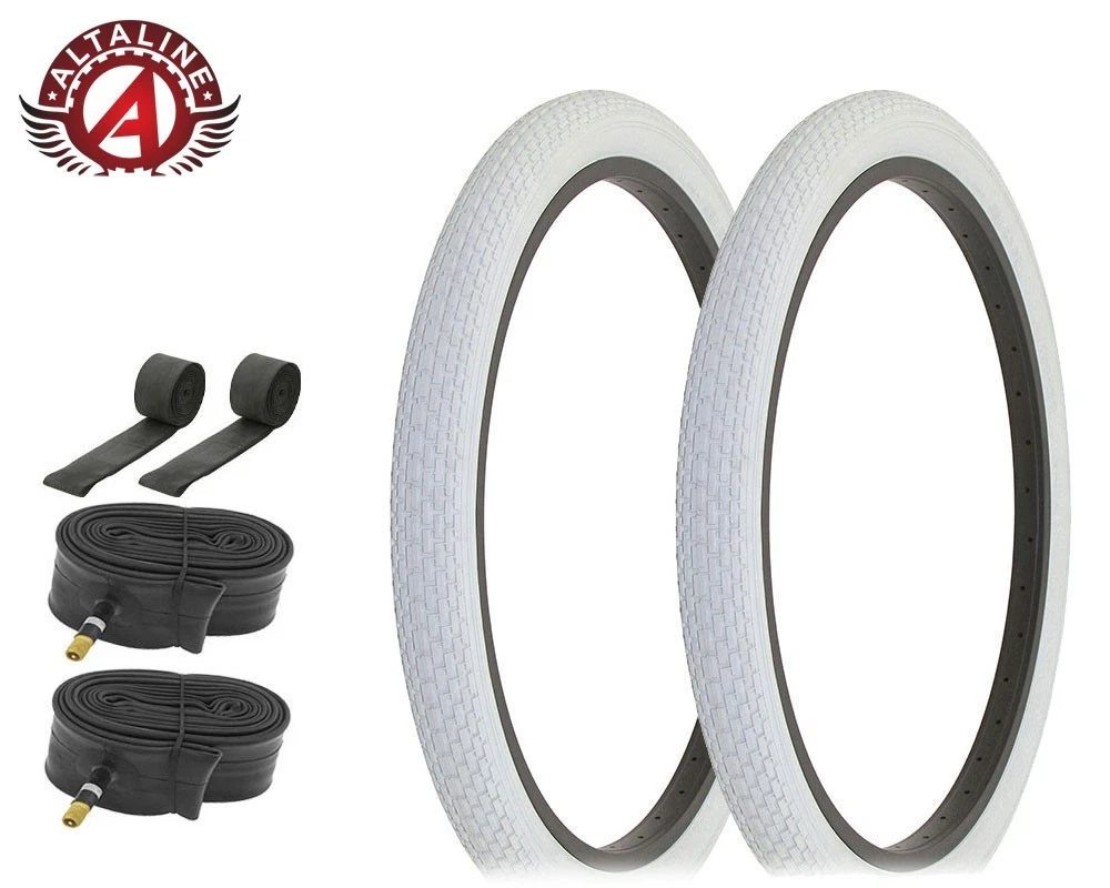 Paire De Pneus GT Smoothie Slick 24x2.50 - Blanc - Pour BMX Cruiser - GT