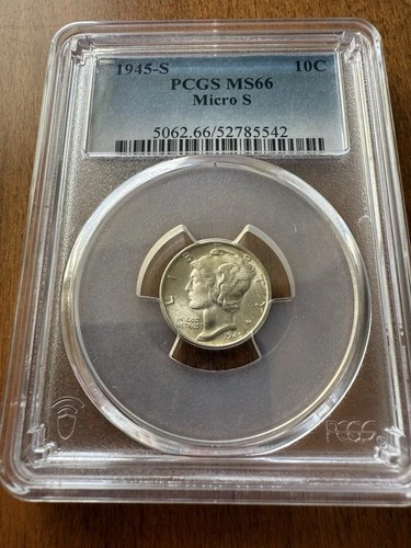 1945 s mercury dime Micro S PCGS MS-66 Beautiful Toning
