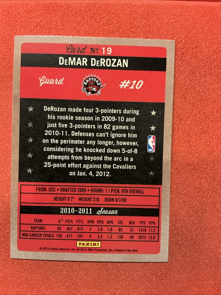 2011-12 Panini Past & Present #19 DeMar DeRozan 🔥🔥🔥🔥🔥🔥🔥🔥🔥 - Image 2 of 2
