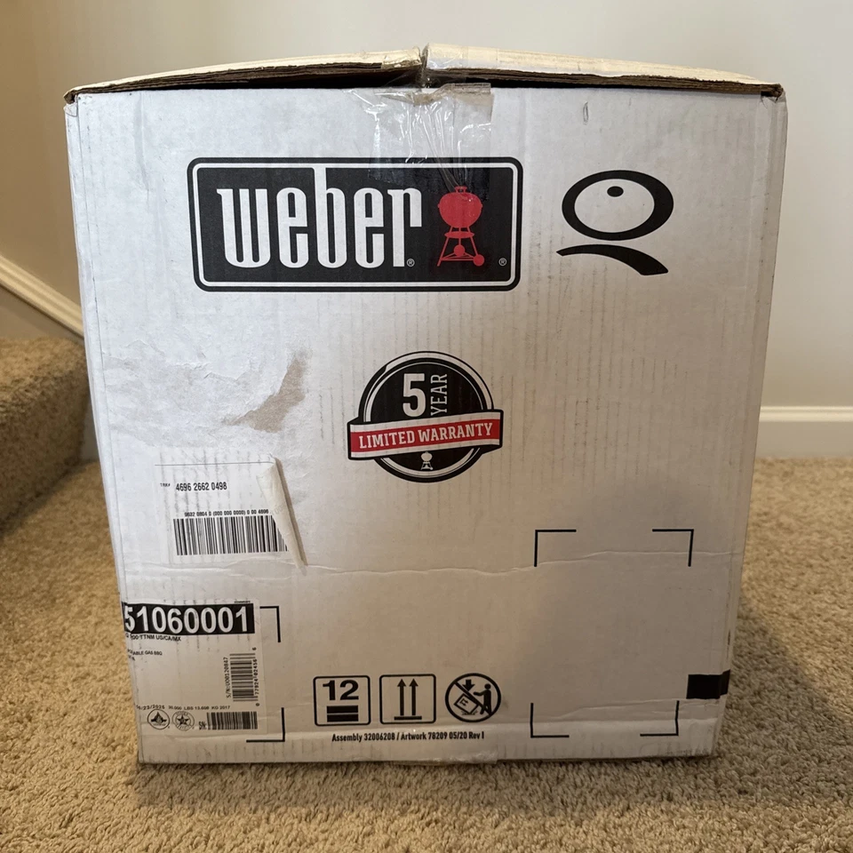 AZUL - NUEVO/ABIERTO - Weber Q1200 Líquido Exterior Propano Barbacoa Parrilla Titanio Foto 2 de 4