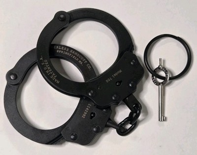 Peerless Handcuff Co. Model 700 Black Oxide Finish Handcuffs, Very-Good Cond.