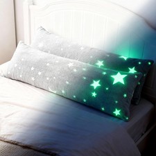 2PCS Glow in The Dark Body Pillow Cover 21x54 Inches Soft Plush Pillowcase Se...