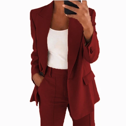 New Womens 2-piece Suit Set Long Sleeve Suit Pants Casual Business Size: S-5XL🔥 - Picture 35 of 39