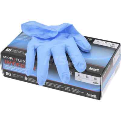 50 Pack Microflex N864 Disposable Gloves, Nitrile
