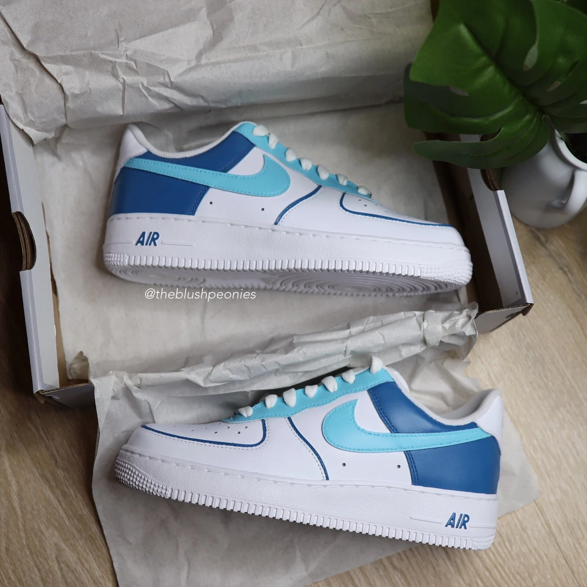 Custom Nike Air Force 1 Low Blue Women Custom Sneaker Af1 