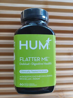 HUM Nutrition Flatter Me Digestive/Vegan 60ct/ Exp 6/2027