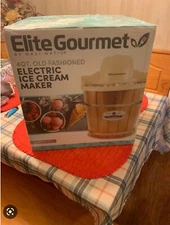 Elite EIM-924L 4 Qt. Motorized Ice Cream Maker Ice & Rock Salt 4Qt. Freezing ...
