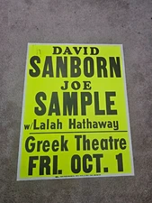 DAVID SANBORN JOE SAMPLE JAZZ  COLBY CARDBOARD BOXING STYLE CONCERT POSTER