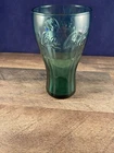 Libbey Vintage Coca-Cola Drinking Glass Coke Panel 3.25” Dia 6" Tall. Teal/green