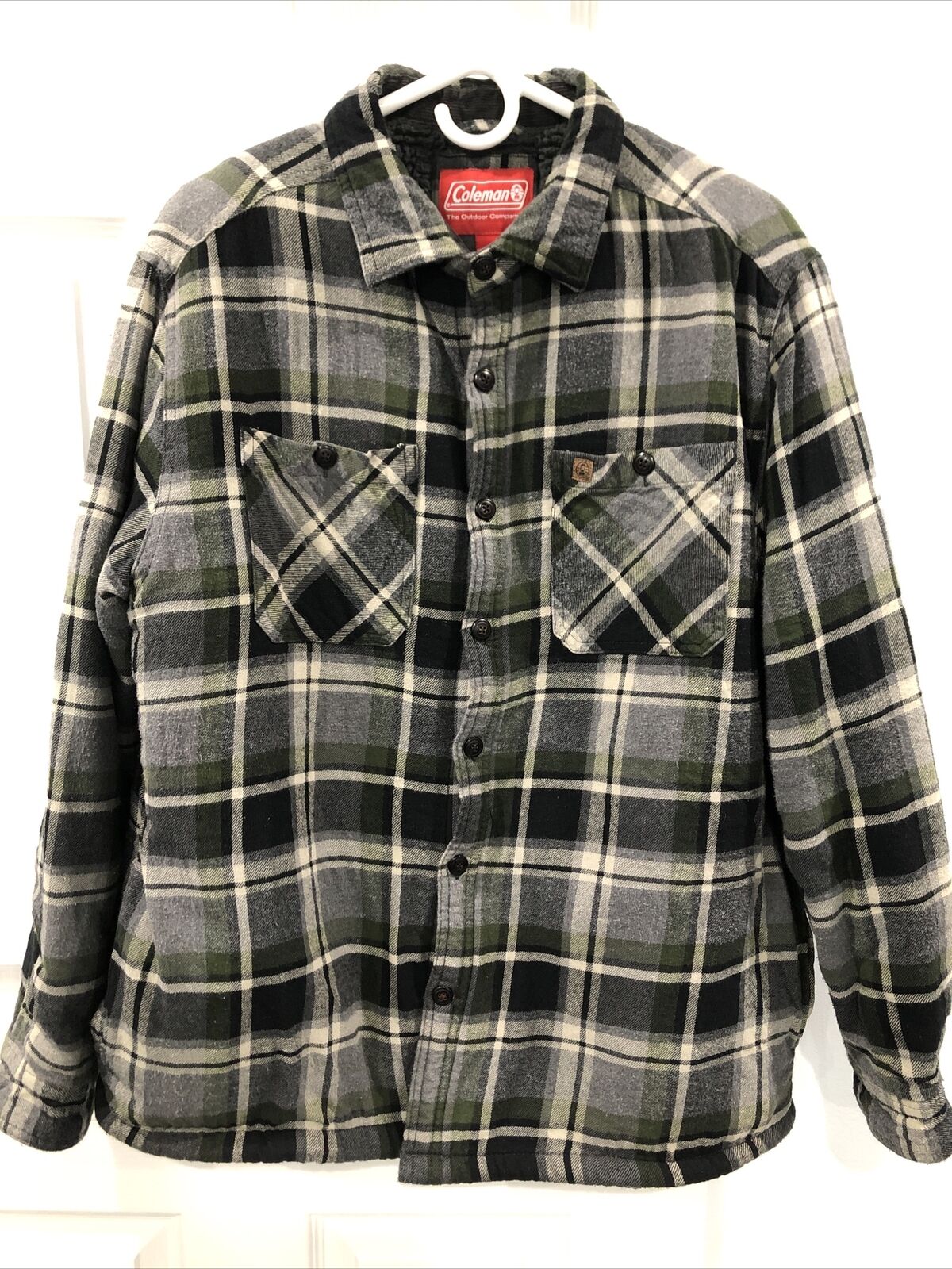 Coleman Sherpa Lined Flannel Shirt Jacket Men L Black… - Gem