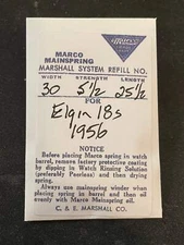 Marco Mainspring #100 for Elgin 18s Veritas No. 1956 - Steel