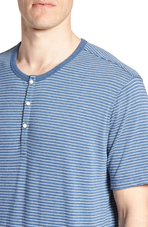 Daniel Buchler мужские Pima хлопок и модал в полоску Lounge Henley, средний или XL - Изображение 4 из 4