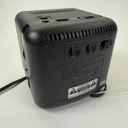 Sony ICF-C101W Dream Machine Radio Alarm Clock Cube Black Tested Works - Picture 7 of 19